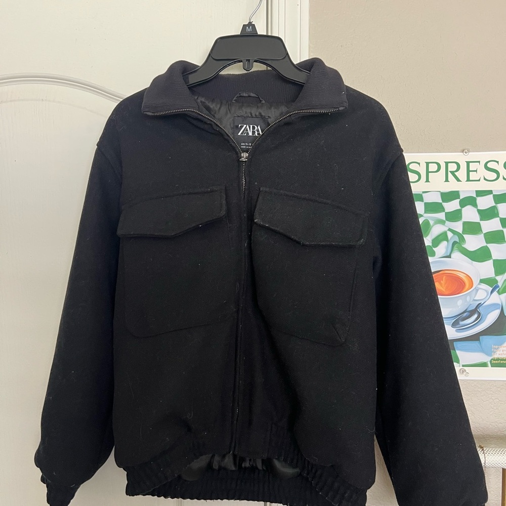 Zara Ebony Front-Zip Jacket